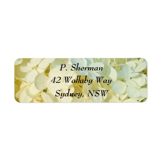 Creamy White Hydrangea Address Label (Voorkant)