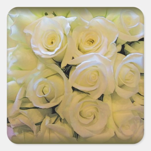 CREAMY WHITE ROSE MARIAGE ENVELOPE SEAL STICKERS (Devant)