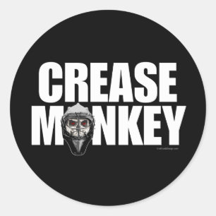 Creaseaap (Hockey Goalie) Ronde Sticker
