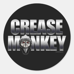 Creaseaap (Hockey Goalie) Ronde Sticker