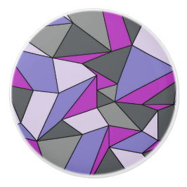 "Creases" Paarse, roze en grijs Keramische Knop