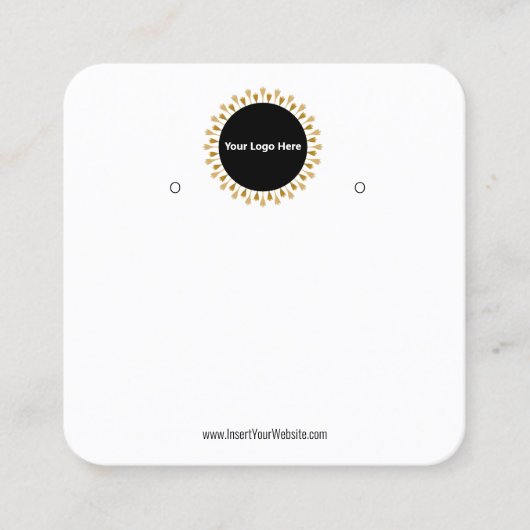 Creat Your Custom Logo Earring Display Card  Vierkante Visitekaartje (Voorkant)