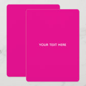 Creat Your Own Megenta Invitation Postcard (Devant / Derrière)