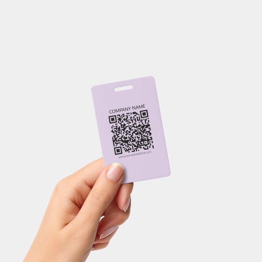 Create a QR Code | Pale Lavender Violet Badge (Handheld)