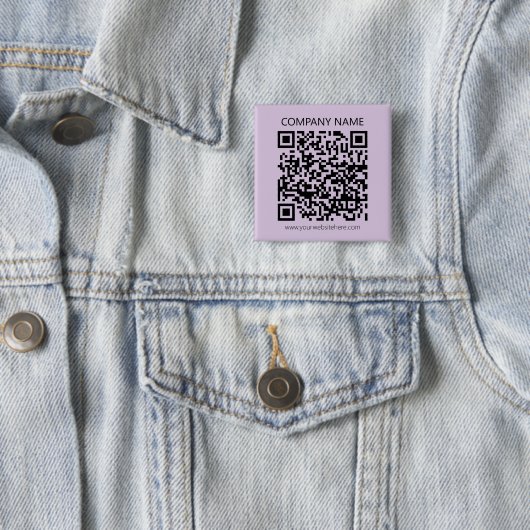 Create a QR Code | Pale Lavender Violet Vierkante Button 5,1 Cm (In situ)