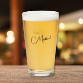 Create Modern Typography Monogrammed Beer Glass Glas