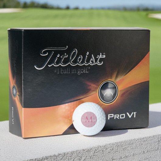 Create Monogram Name Initial Elegant Pink Golfballen