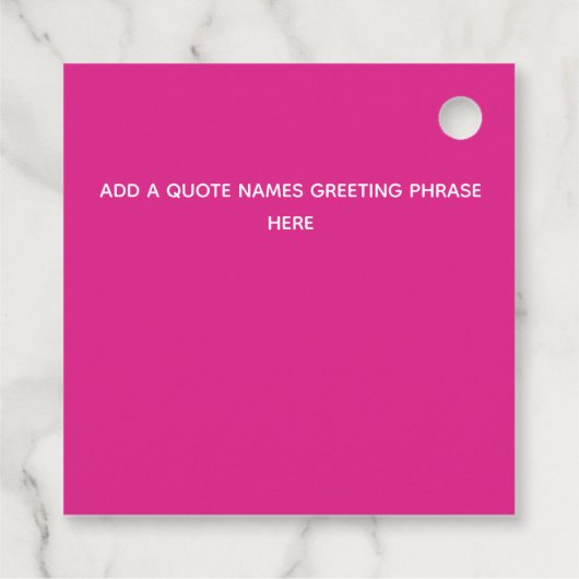Create Own CERISE PINK Custom Text Personalized Bedankjes Labels (Achterkant)