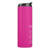 Create Own CERISE PINK Custom Text Personalized Thermosbeker (Gedraaid links)