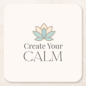 Create Your Calm Minimal Motivational Coaster Vierkante Kartonnen Onderzetter (Voorkant)