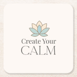 Create Your Calm Minimal Motivational Coaster Vierkante Kartonnen Onderzetter