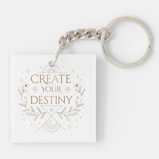 Create Your Destiny Elegant Minimalist Sleutelhanger (Achterkant)