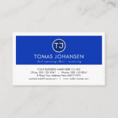 Create Your Monogram Blue White Layers Visitekaartje (Voorkant)