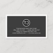 Create Your Monogram Grey White Layers Visitekaartje (Achterkant)