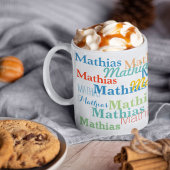 Create Your Name Pattern on White Koffiemok