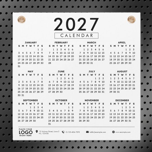 Create Your Own 2027 Business Logo Calendar