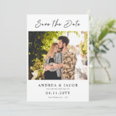Create Your Own 2 Photo Wedding Save the Date Card (Staand voorkant)