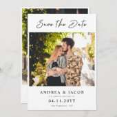 Create Your Own 2 Photo Wedding Save the Date Card (Voorkant / Achterkant)