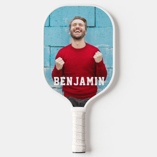 Create Your Own 2 Photo with Name Pickleball Paddle (Voorkant)