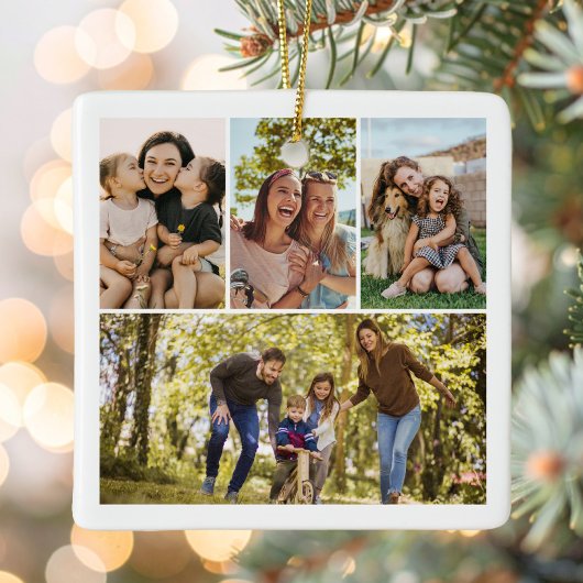 Create Your Own 4 Photo Collage Keramisch Ornament