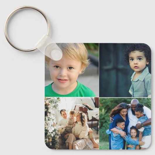 Create Your Own 4 Photo Collage Sleutelhanger (Voorkant)