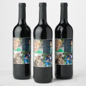 Create Your Own 4 Photo Collage Wijn Etiket (Flessen)