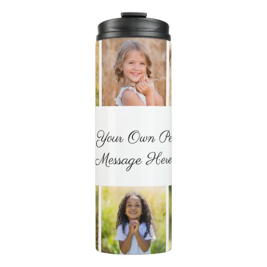 Create Your Own 6 Photo Collage Add Your Greeting Thermosbeker (Voorkant)