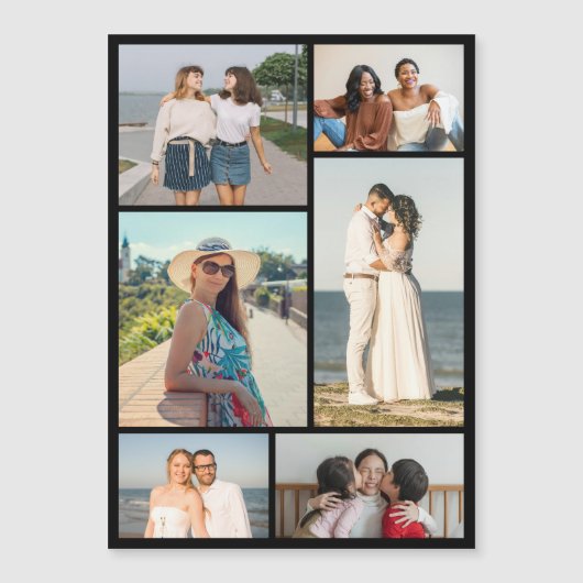 Create Your Own 6 Photo Collage Magnetic Card (Voorkant)