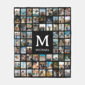 Create your Own 72 Photo Collage Monogram Fleece Deken (Voorkant)