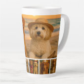 Create your own 7 photo collage personalized latte mok (Rechterhoek)