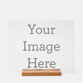Custom 27,9 cm x 35,5 cm Acryl Bord, met houten blok (Voorkant)