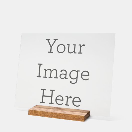 Custom 27,9 cm x 35,5 cm Acryl Bord, met houten blok (Hoek)