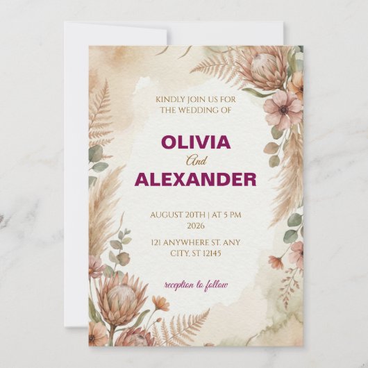 Create Your Own Bohemian Wedding Invitations (Devant)