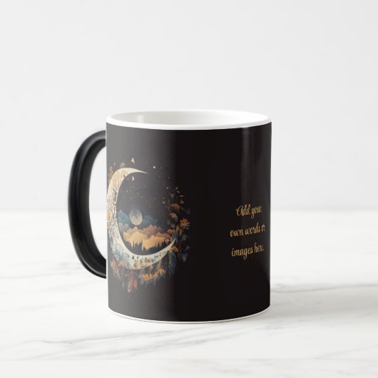 Create Your Own Boho Crescent Moon Landscape Magische Mok (Voorkant links)