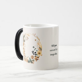 Create Your Own Boho Teal & Gold Floral Moon Magische Mok