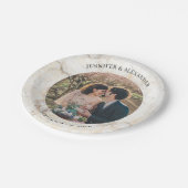 Create your own bride and groom photo wedding papieren bordje (Gekanteld)