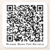 Create Your Own Business QR code Vierkante Kartonnen Onderzetter (Voorkant)