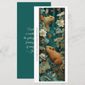 Create Your Own Capybara Flowers Bookmark Card (Voorkant / Achterkant)