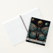 Create Your Own Celestial Blue Orange Fantasy Moth Notitieboek (Binnen)