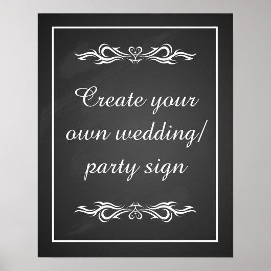 Create your own chalkboard party sign with border poster (Voorkant)