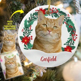 Create Your Own Christmas Pet Photo  Keramisch Ornament