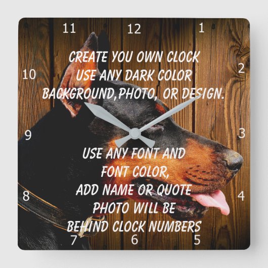 CREATE YOUR OWN CLOCK VIERKANTE KLOK (Voorkant)