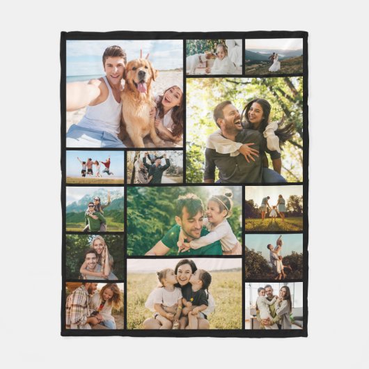 Create Your Own Custom 14 Photo Collage Fleece Deken (Voorkant)