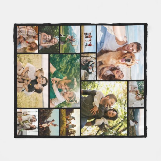 Create Your Own Custom 14 Photo Collage Fleece Deken (Voorkant (Horizontaal))