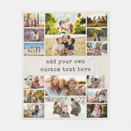 Create Your Own Custom 16 Photo Collage Fleece Deken (Voorkant)