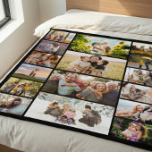 Create Your Own Custom 16 Photo Collage Fleece Deken