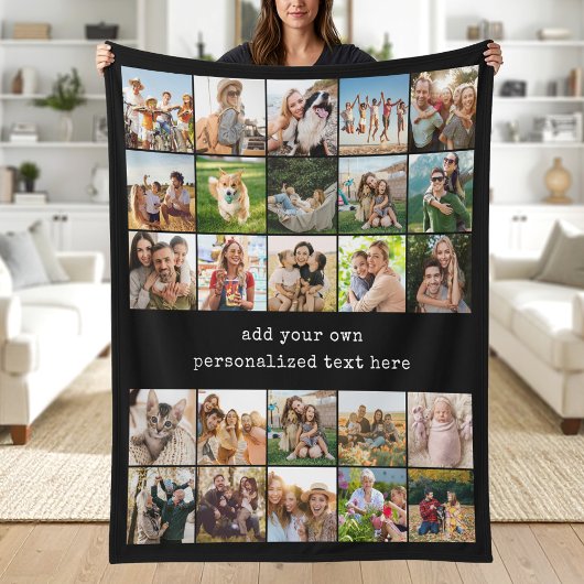 Create Your Own Custom 25 Photo Collage Fleece Deken