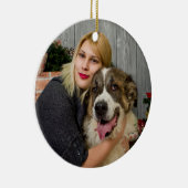 Create Your Own Custom 2 Photo Collage Double Side Keramisch Ornament (Rechts)