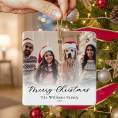 Create Your Own Custom 2 Photo Merry Christmas Keramisch Ornament