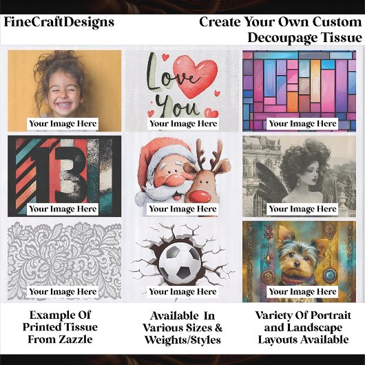 Create Your Own Custom 9 Photo Landscape Decoupage Tissuepapier